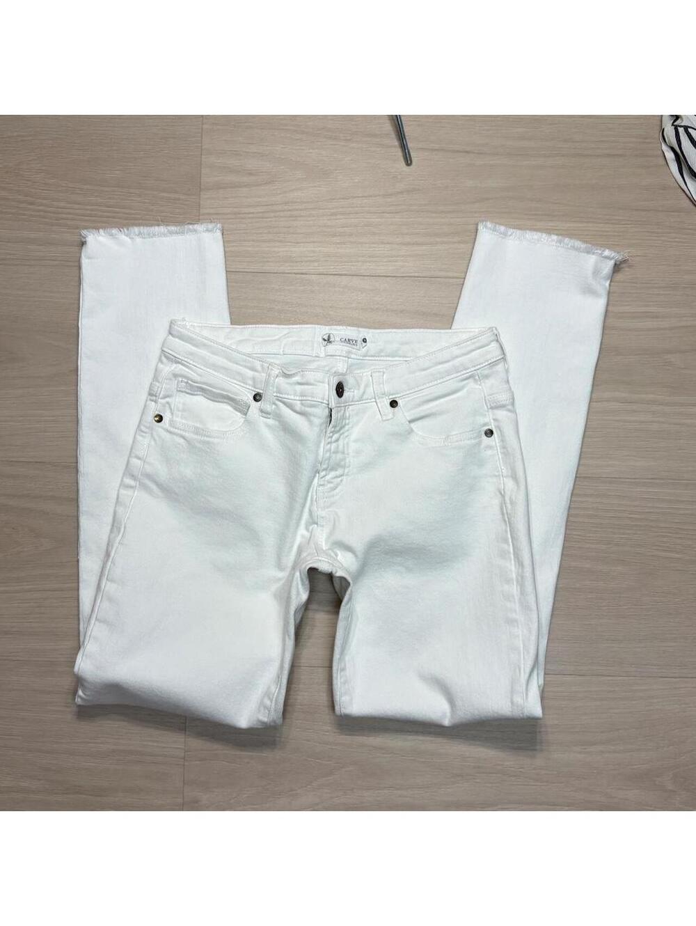 Coastal summer white Carve Designs classic stretch denim straight leg jeans pant